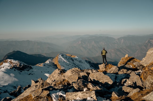 Man on mountain